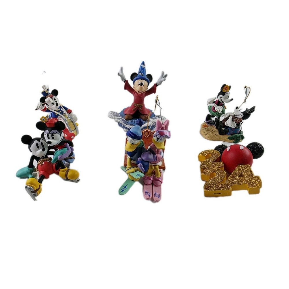 Vintage Mickey & Friends Ornaments Lot Of 6 Fantasia Donald Daisy